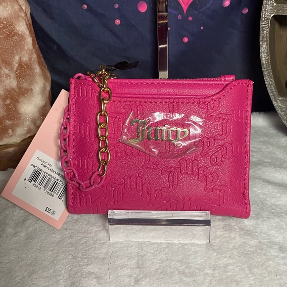 Juicy Couture Handbags - NWT Juicy Couture Pink Flash Embossed Bifold Wallet